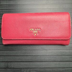 Prada Two Tone Saffiano Wallet